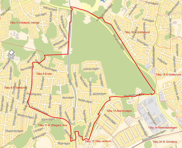 Karta över Täby 9 Ensta