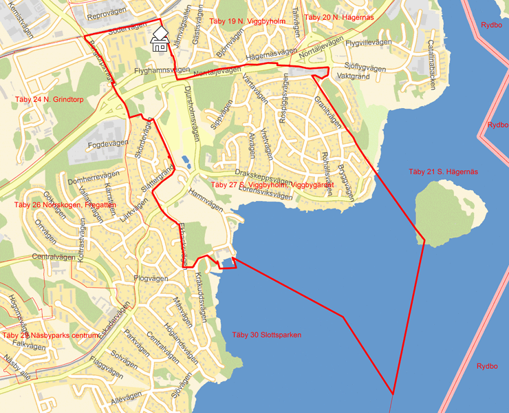 Karta över Täby 27 S. Viggbyholm, Viggbygärdet