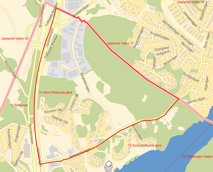Karta över 14 Norra Rotsunda gård