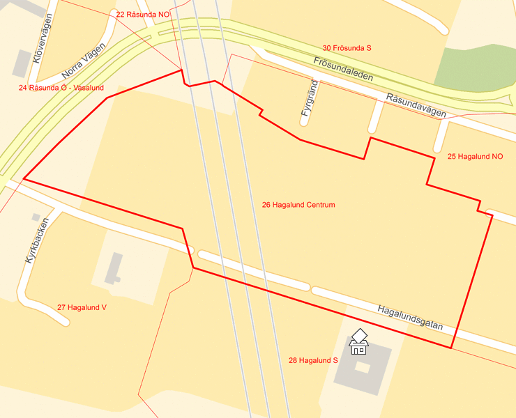 Karta över 26 Hagalund Centrum