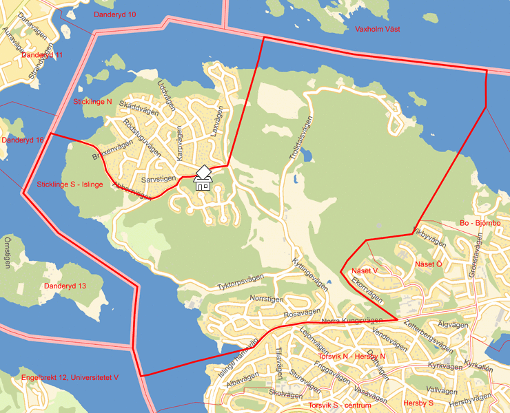 Karta över Sticklinge S - Islinge