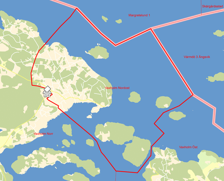 Karta över Vaxholm Nordost