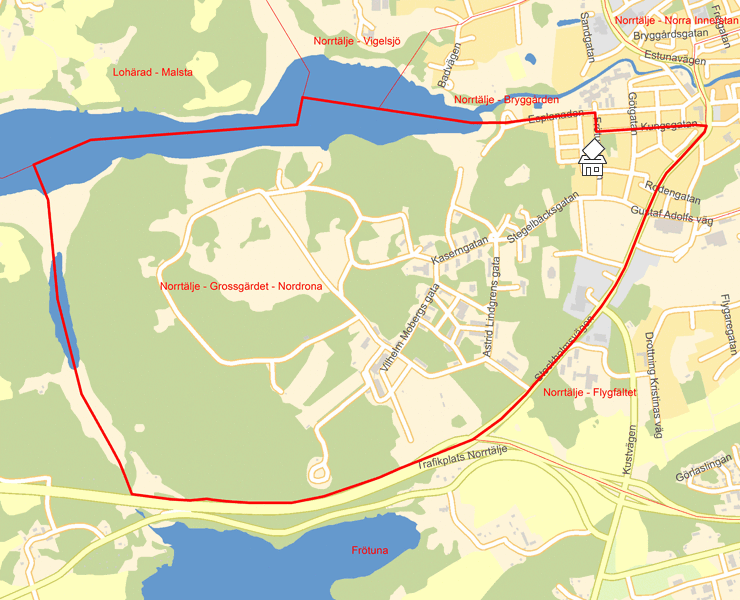 Karta över Norrtälje - Grossgärdet - Nordrona