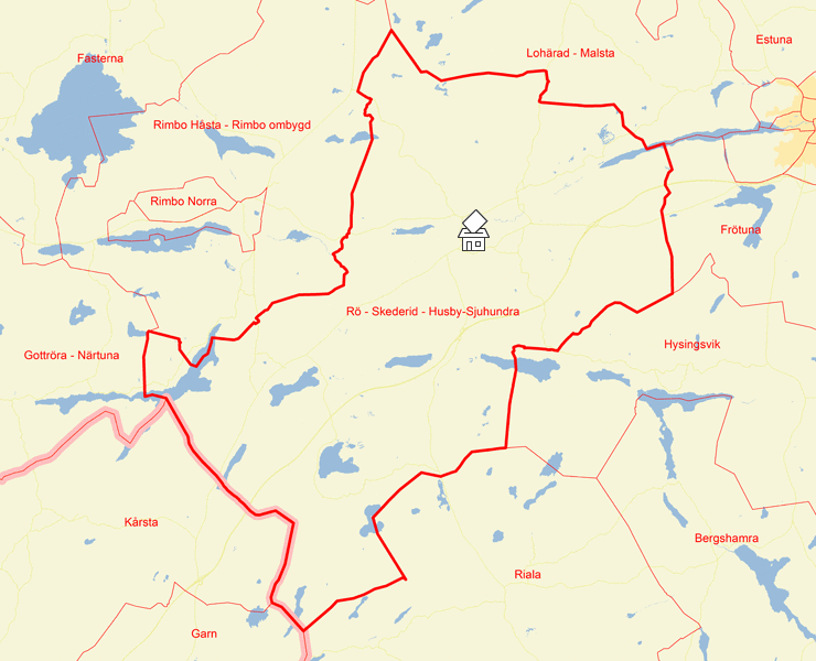 Karta över Rö - Skederid - Husby-Sjuhundra