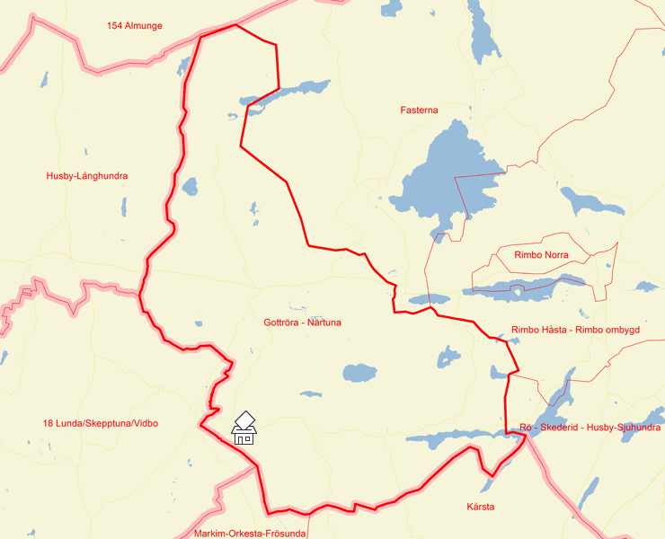 Karta över Gottröra - Närtuna