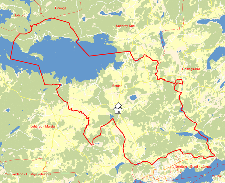 Karta över Estuna
