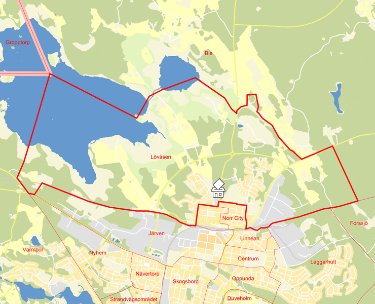 Karta över Lövåsen