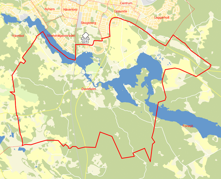 Karta över Duveholm