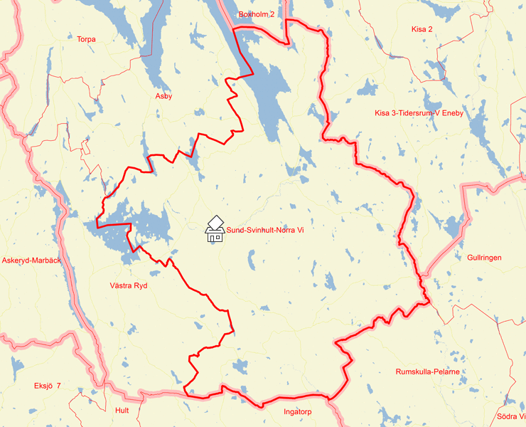 Karta över Sund-Svinhult-Norra Vi