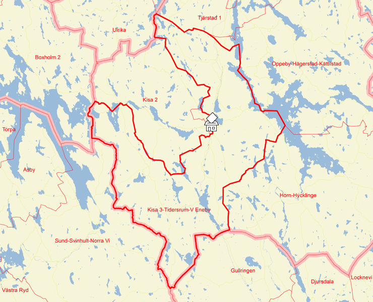 Karta över Kisa 3-Tidersrum-V Eneby
