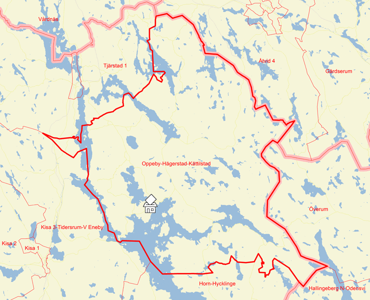 Karta över Oppeby-Hägerstad-Kättilstad
