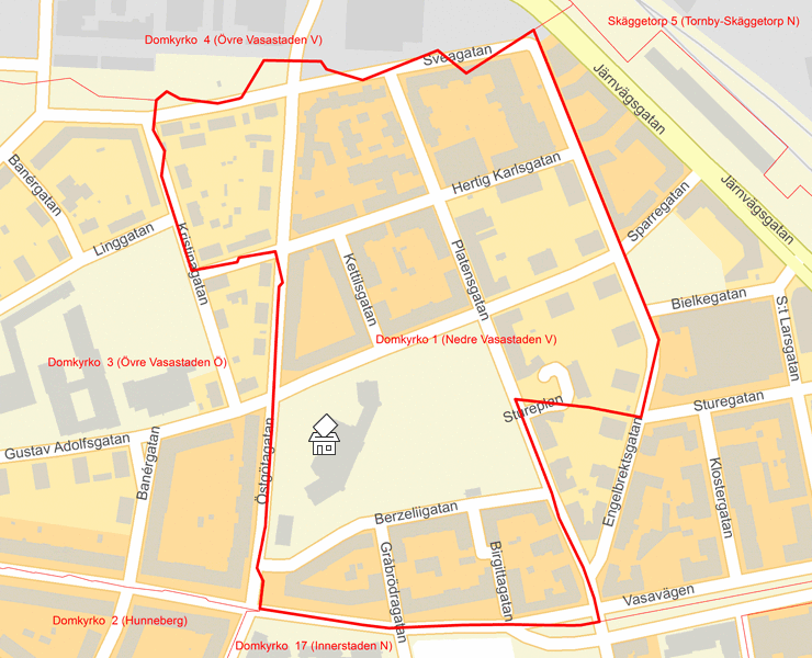 Karta över Domkyrko 1 (Nedre Vasastaden V)