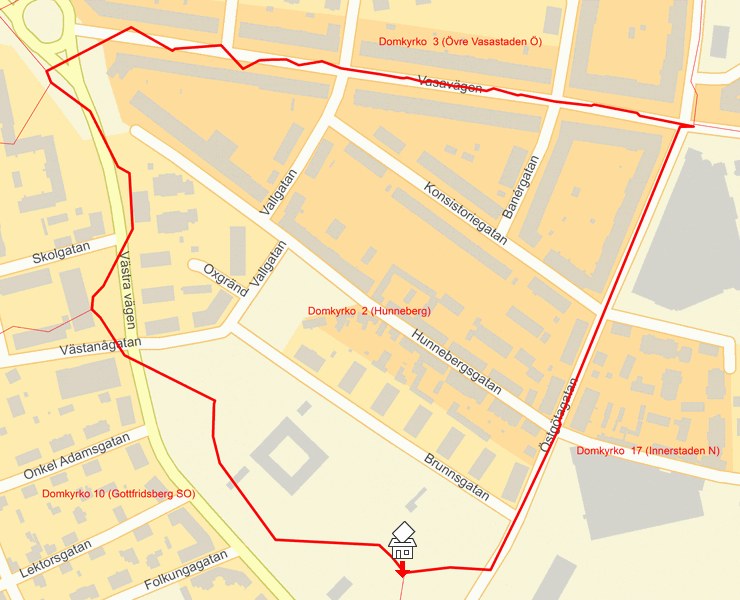 Karta över Domkyrko  2 (Hunneberg)