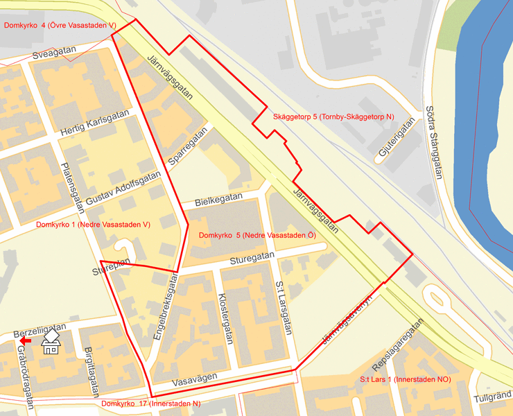 Karta över Domkyrko  5 (Nedre Vasastaden Ö)