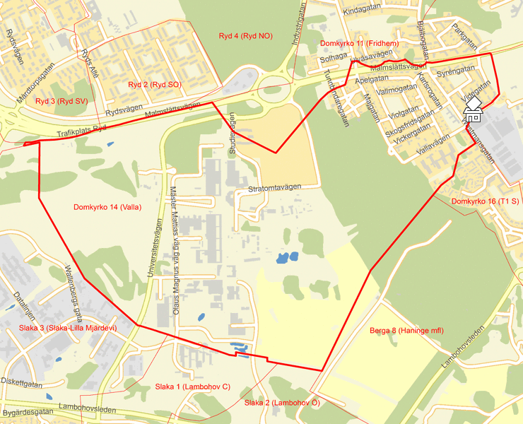 Karta över Domkyrko 14 (Valla)