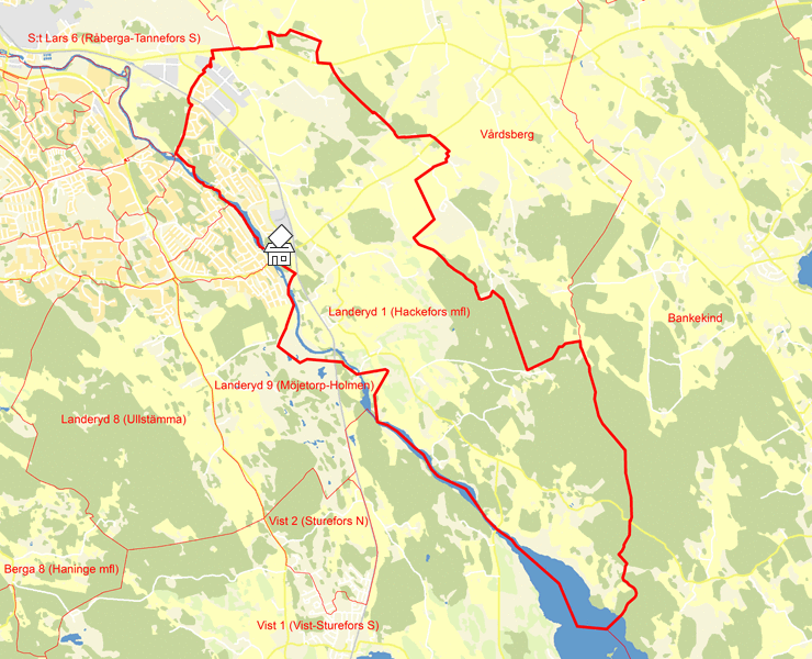 Karta över Landeryd 1 (Hackefors mfl)