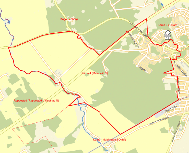 Karta över Kärna 4 (Malmslätt V)