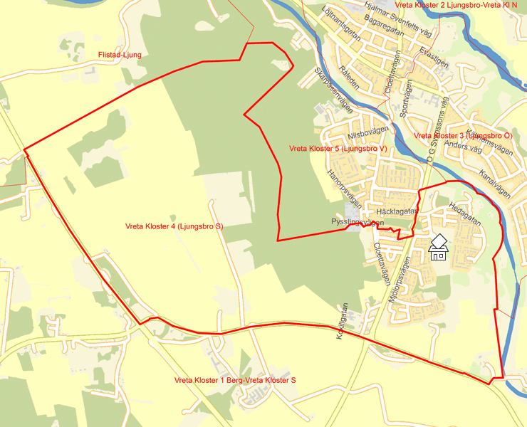 Karta över Vreta Kloster 4 (Ljungsbro S)