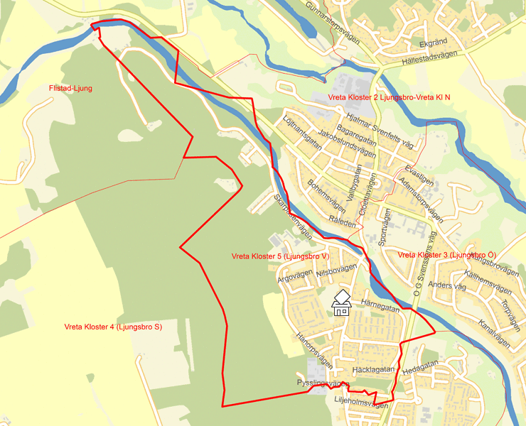 Karta över Vreta Kloster 5 (Ljungsbro V)