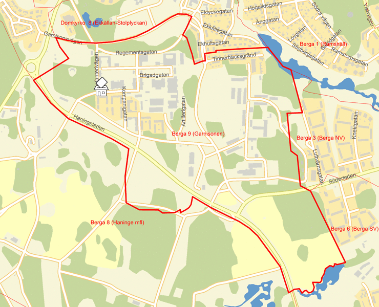 Karta över Berga 9 (Garnisonen)