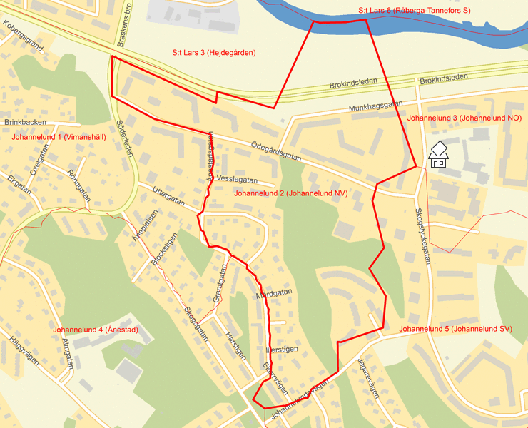 Karta över Johannelund 2 (Johannelund NV)