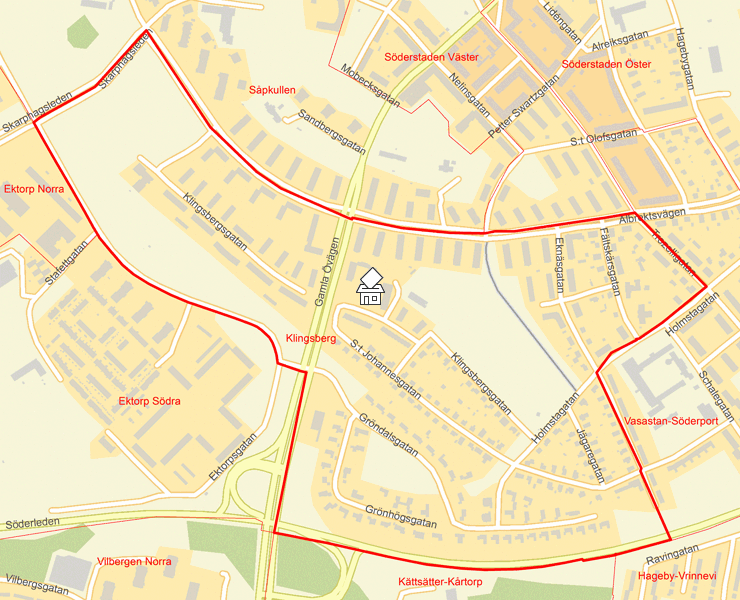 Karta över Klingsberg