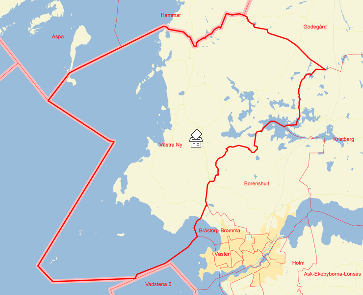 Karta över Västra Ny