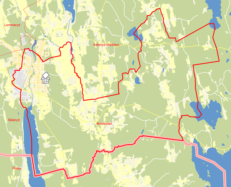 Karta över Bredestad