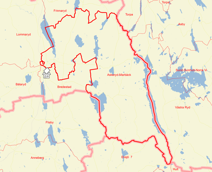 Karta över Askeryd-Marbäck