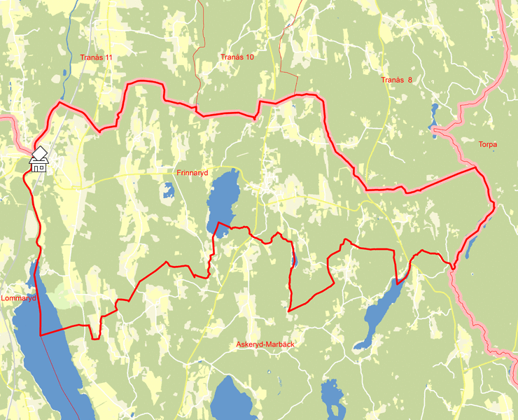 Karta över Frinnaryd