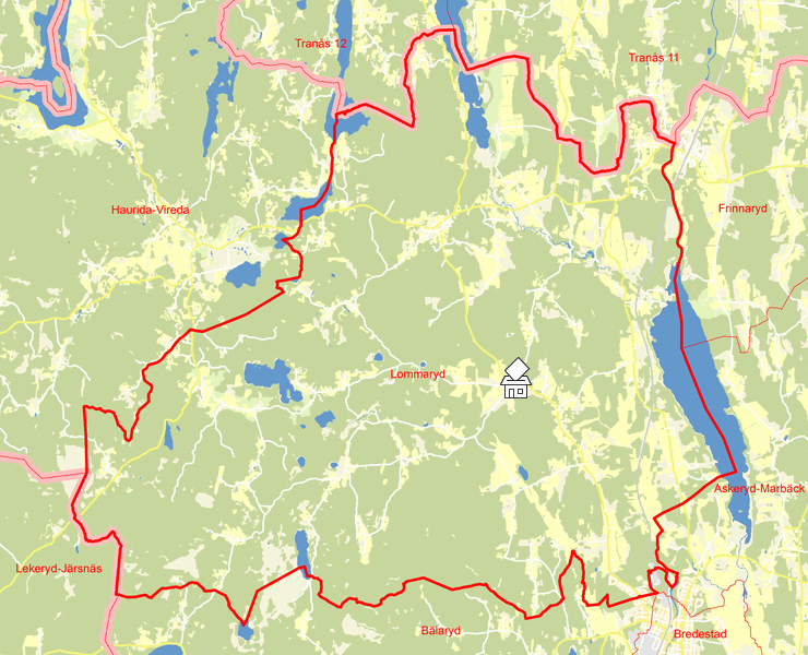 Karta över Lommaryd