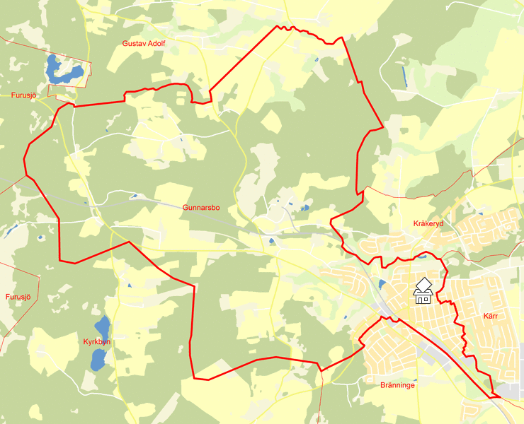 Karta över Gunnarsbo