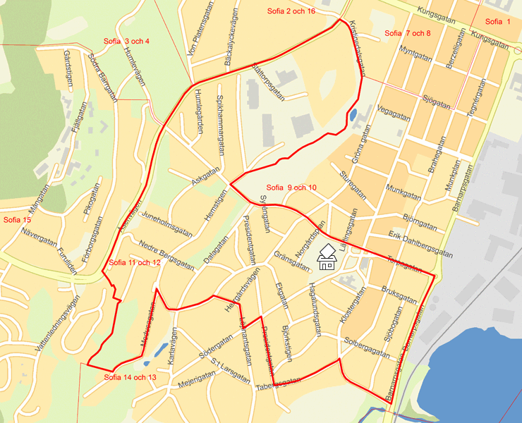 Karta över Sofia 11 och 12
