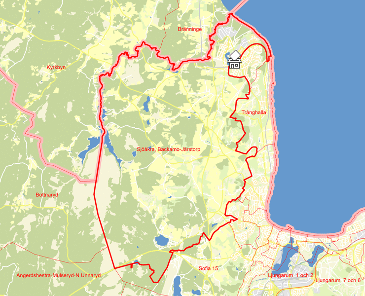 Karta över Sjöåkra, Backamo-Järstorp