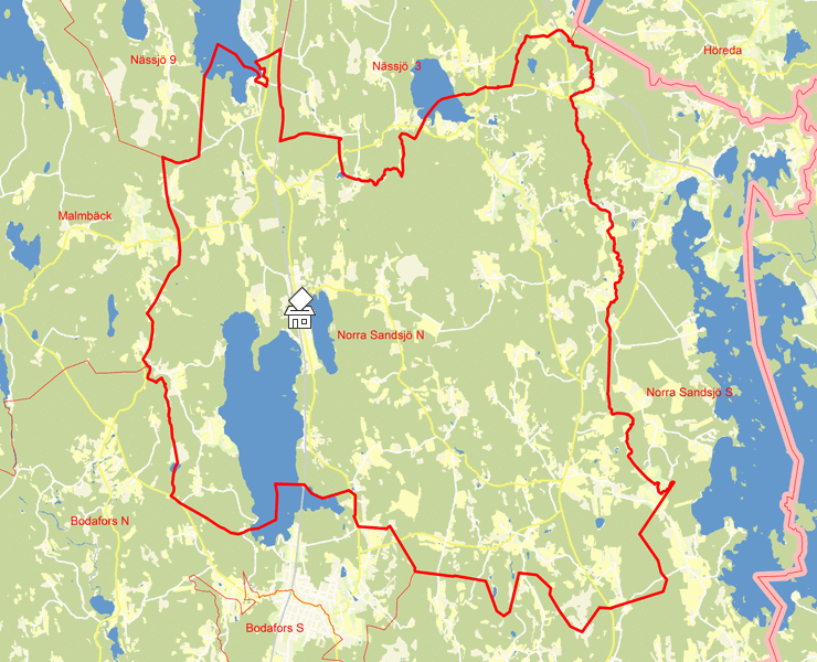 Karta över Norra Sandsjö N