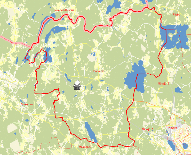Karta över Barkeryd