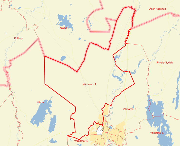 Karta över Värnamo  1