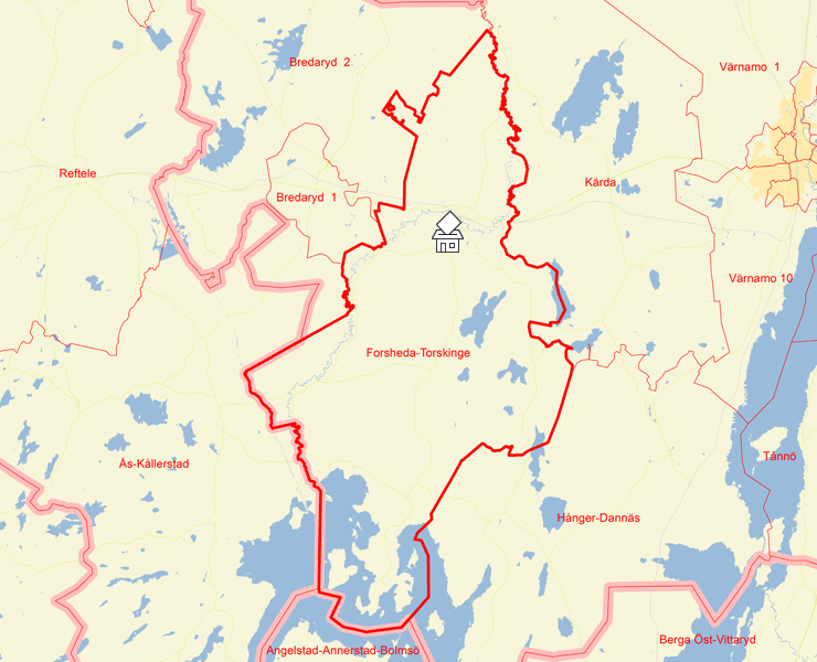 Karta över Forsheda-Torskinge