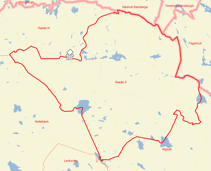 Karta över Åseda S