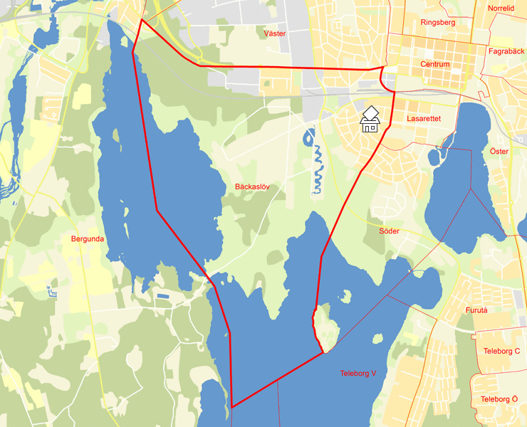 Karta över Bäckaslöv