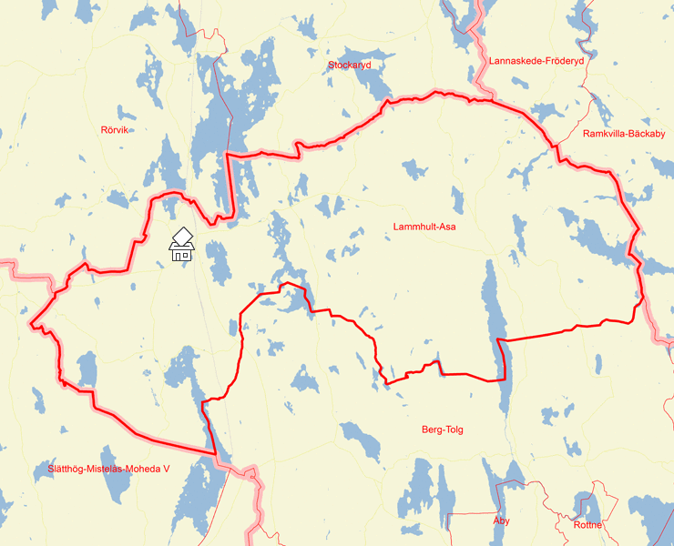 Karta över Lammhult-Asa