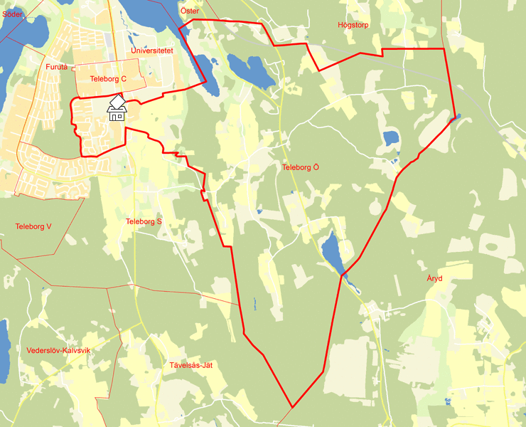 Karta över Teleborg Ö