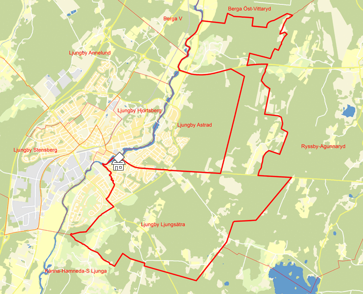 Karta över Ljungby Ljungsätra