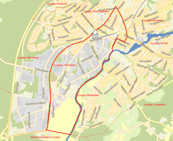 Karta över Ljungby Hammaren