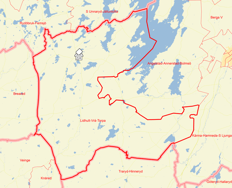 Karta över Lidhult-Vrå-Torpa