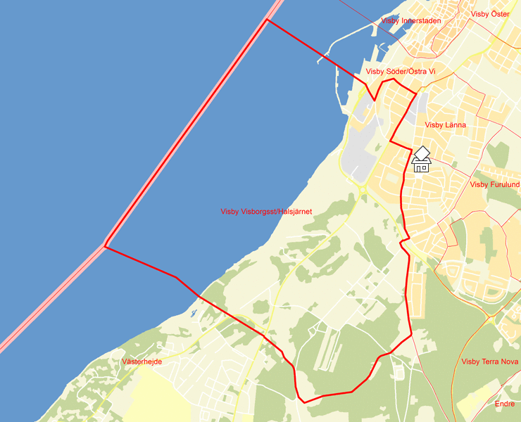 Karta över Visby Visborgsst/Halsjärnet