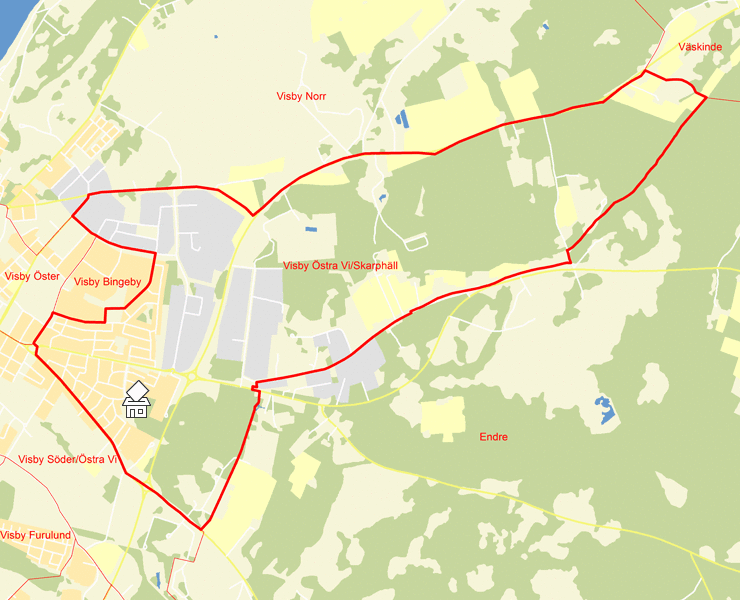 Karta över Visby Östra Vi/Skarphäll