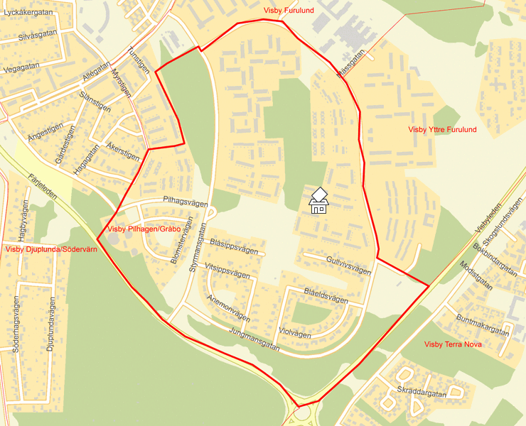Karta över Visby Pilhagen/Gråbo