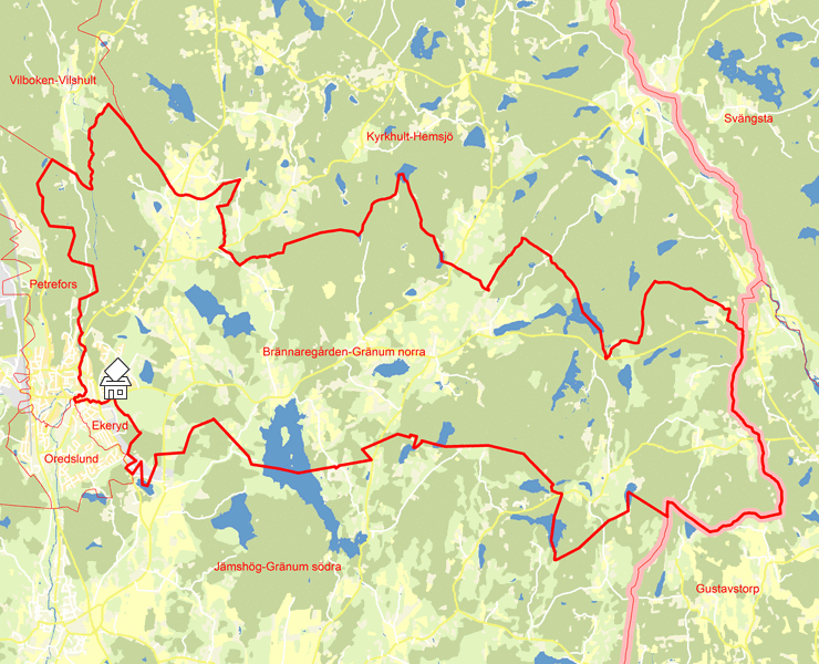 Karta över Brännaregården-Gränum norra
