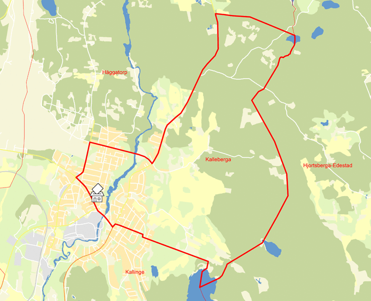 Karta över Kalleberga